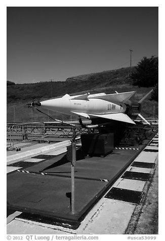 Nike missile firing battery. California, USA (black and white)