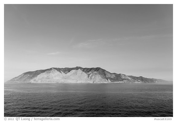 Santa Catalina Island at sunrise. California, USA (black and white)