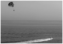 Parasailing, Avalon, Santa Catalina Island. California, USA ( black and white)