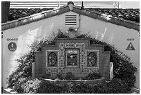 Public restroom, Avalon Bay, Catalina Island. California, USA ( black and white)