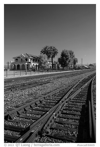 Railroad tracks and siding of Kelso. Mojave National Preserve, California, USA