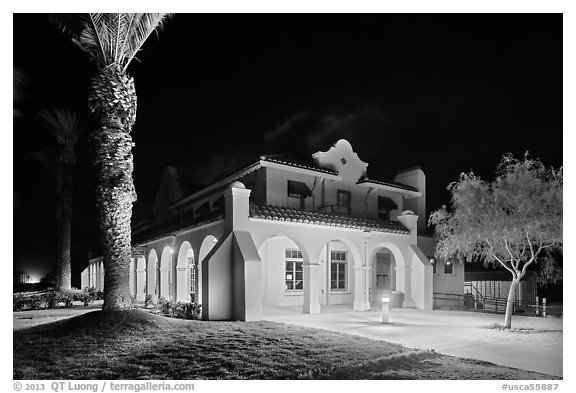 Kelso Depot at night. Mojave National Preserve, California, USA