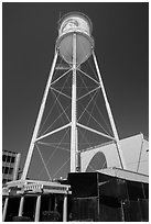 Water tower, Paramount Pictures lot. Hollywood, Los Angeles, California, USA ( black and white)