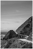 Winding Highway 1. Big Sur, California, USA (black and white)