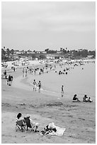 Beach on cloudy day, San Pedro. Los Angeles, California, USA ( black and white)