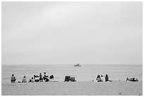 Overcast day at Cabrillo Beach, San Pedro. Los Angeles, California, USA ( black and white)