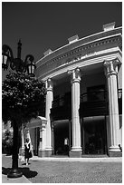 Woman shops near Rodeo Drive. Beverly Hills, Los Angeles, California, USA ( black and white)