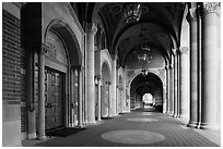 Royce Hall gallery, UCLA, Westwood. Los Angeles, California, USA ( black and white)