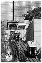 Angels Flight tram. Los Angeles, California, USA ( black and white)