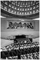 East lobby, Union station. Los Angeles, California, USA ( black and white)