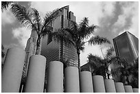 Sculpture on Pershing Square. Los Angeles, California, USA ( black and white)