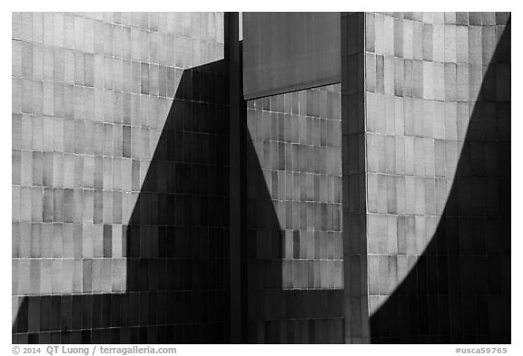 Architectural Detail, Simon Norton Museum. Pasadena, Los Angeles, California, USA (black and white)
