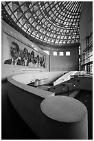 East lobby of Union Station. Los Angeles, California, USA ( black and white)