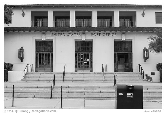 Post Office. Santa Barbara, California, USA (black and white)