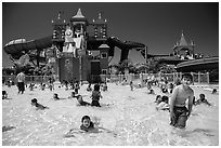 Waterpark and slides, Legoland, Carlsbad. California, USA ( black and white)