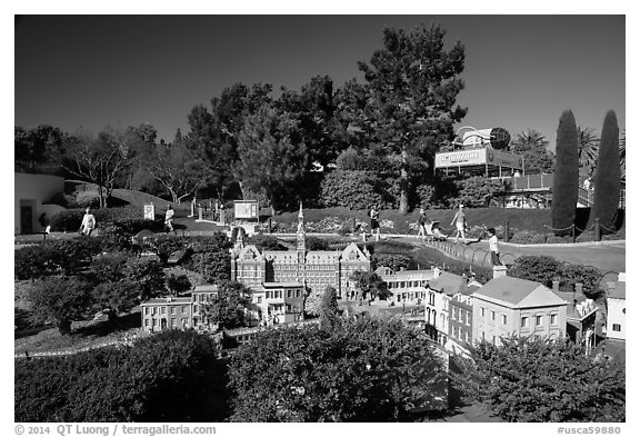 Miniland USA miniature park, Legoland, Carlsbad. California, USA (black and white)