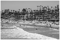 Oceanside beachfront. California, USA ( black and white)