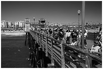 Looking from pier, Oceanside. California, USA ( black and white)