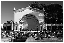 Music performance at Spreckels Pavilion. San Diego, California, USA ( black and white)