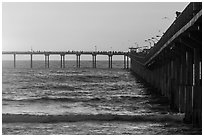 Ocean Beach Pier at sunset. San Diego, California, USA ( black and white)