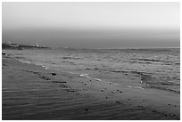 Beach at sunset, Malibu. Los Angeles, California, USA ( black and white)