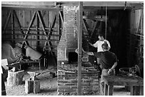 Blacksmith workshop, Fort Tejon. California, USA ( black and white)