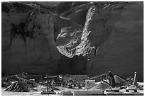 Mineral extraction site. California, USA ( black and white)