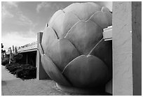 Giant Artichoke and restaurant, Castroville. California, USA ( black and white)