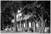 Zanetta House, San Juan Bautista State Historical Park. San Juan Bautista, California, USA ( black and white)