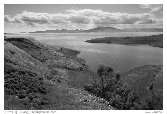San Luis Reservoir. California, USA (black and white)