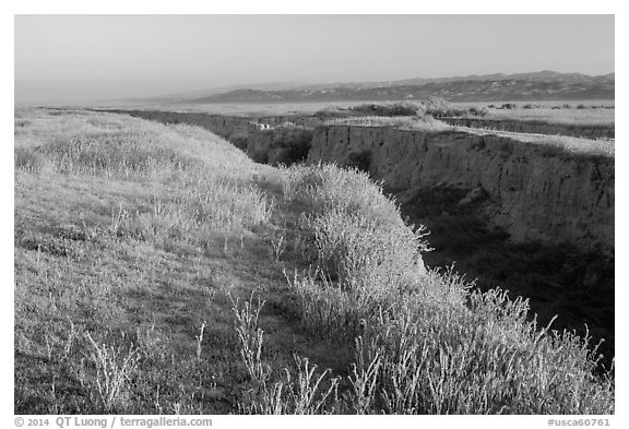 San Andreas Fault. Carrizo Plain National Monument, California, USA (black and white)
