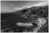 Coastline at sunset. Big Sur, California, USA ( black and white)