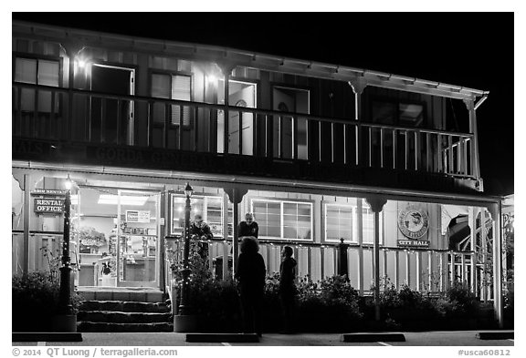 Gorda at night. Big Sur, California, USA (black and white)