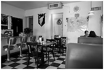 Dinner. San Juan Bautista, California, USA ( black and white)