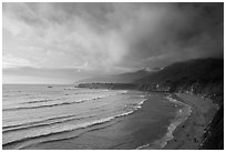 Sand Dollar Beach at sunset. Big Sur, California, USA ( black and white)