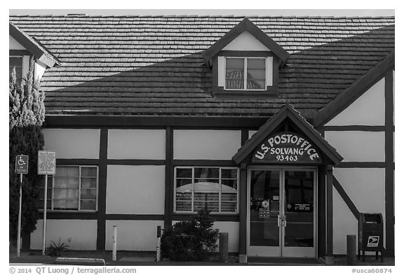 Post office. Solvang, California, USA (black and white)