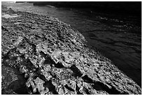 Rock slab and ocean channel, Montana de Oro State Park. Morro Bay, USA ( black and white)