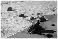 Surf, rock, and beach, Garrapata state park. Big Sur, California, USA ( black and white)