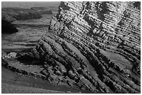 Stratified rock, Montana de Oro State Park. Morro Bay, USA ( black and white)