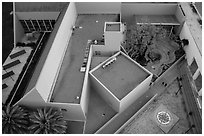 Aerial view of Childrens Museum. San Jose, California, USA ( black and white)