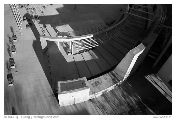 Aerial view of City Hall Plaza. San Jose, California, USA (black and white)