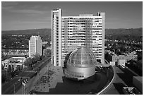 Aerial view of City Hall. San Jose, California, USA ( black and white)