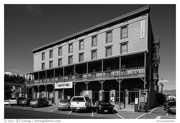 Truckee Hotel, Truckee. California, USA (black and white)