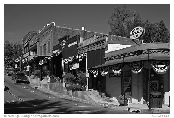 Old town Auburn. Califoxrnia, USA (black and white)