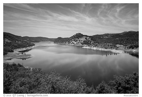Don Pedro Reservoir. California, USA (black and white)