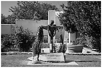 Grave of Cesar Chavez, Cesar Chavez National Monument, Keene. California, USA ( black and white)