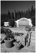 Cesar Chavez memorial, Cesar Chavez National Monument, Keene. California, USA ( black and white)