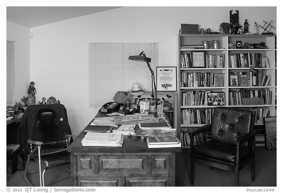 Cesar Chavez office, Cesar Chavez National Monument, Keene. California, USA (black and white)