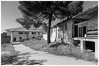 Nuestra Señora Reina de la Paz buildings, Cesar Chavez National Monument, Keene. California, USA ( black and white)