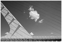 Cantilever spar cable-stayed Sundial Bridge, Redding. California, USA ( black and white)